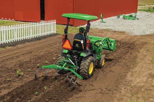 CUT gardeinng LA john deere compact tractor gardening